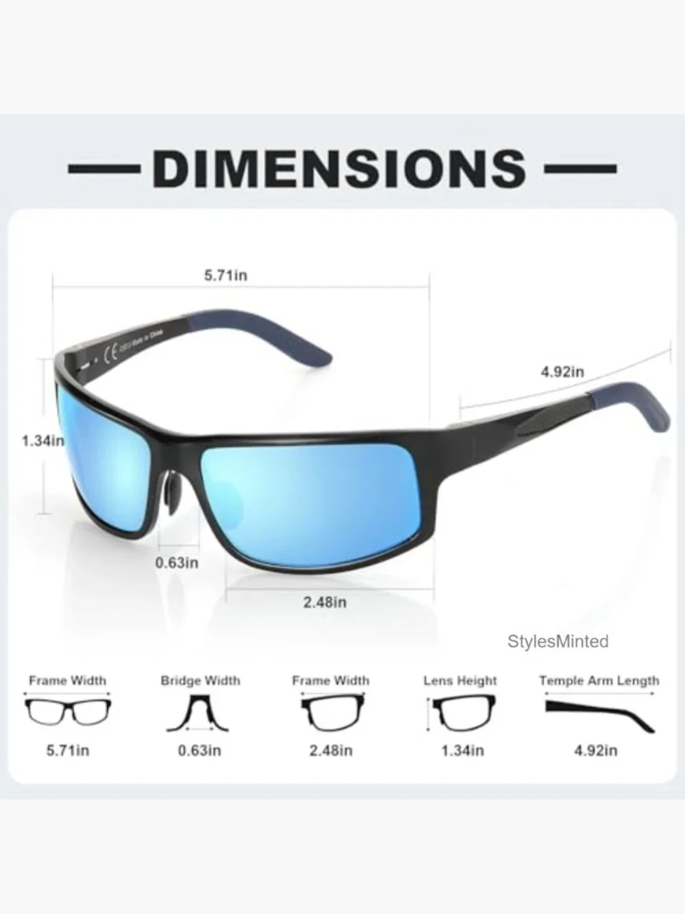 Polarized Sports Sunglasses for Men, Aluminum Frame UV400